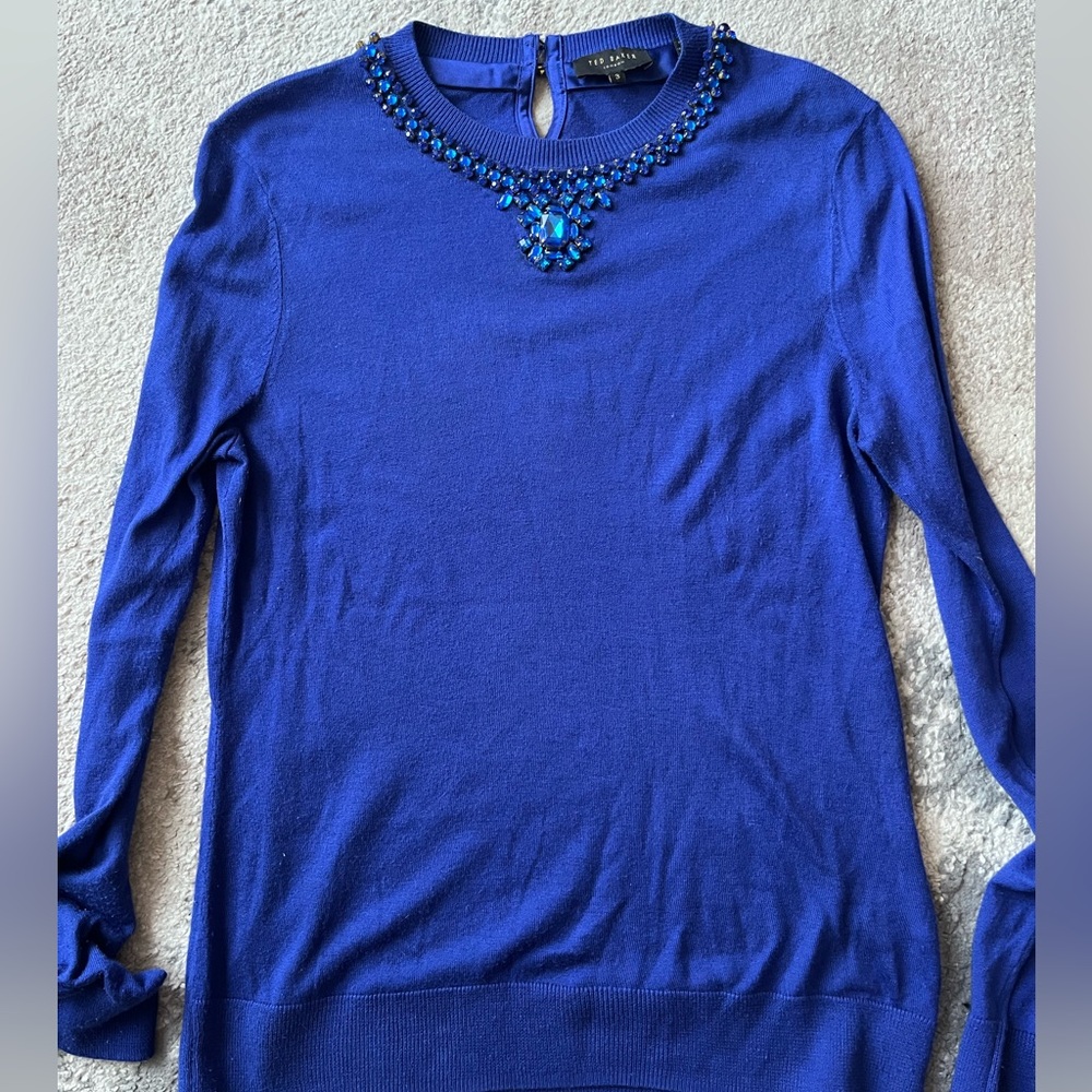 Ted Baker Royal Blue Embellished Sweater